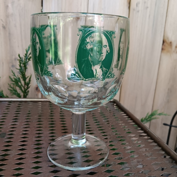 Vintage 1960s Bartlett Collins George Washington Dollar Bill Thumbprint Goblet 6 - Picture 4 of 4